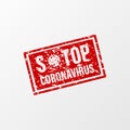 Stop coronavirus stamp vector. Coronavirus outbreak.