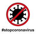 Stop Coronavirus symbol isolated on background