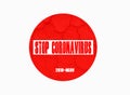Stop coronavirus text with stop sign conceptual illustration Royalty Free Stock Photo