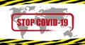 Stop coronavirus vector banner with prohibition sign