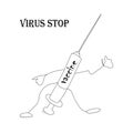 Stop coronovirus. The fight against infection. The vaccine that kills Sovid-19. an active medicine that will save us from a pandem