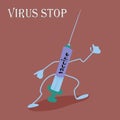 Stop coronovirus. The fight against infection. The vaccine that kills Sovid-19. an active medicine that will save us from a pandem