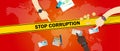 Stop corruption bribe corrupt hands offering money cash