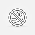 Stop Corruption and Bribery vector concept outline icon or symbol