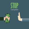 Businessman refusing the offered bribe vector Royalty Free Stock Photo
