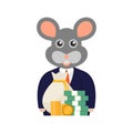 Stop corruption, money and mouse, flat design vector