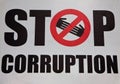 Stop corruption symbol Royalty Free Stock Photo