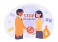 Stop corruption vector concept