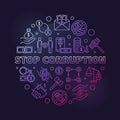 Stop Corruption vector thin line round concept colored banner