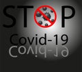 Covid-19 Coronavirus concept inscription typography design logo. World Health organization WHO introduced new official name for Co