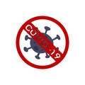 Stop COVID-19 coronavirus, design flat icon,quarantine,