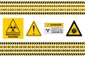 Stop Covid-19 Sign. Seamless Caution Warning Tape. Royalty Free Stock Photo