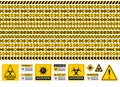 Stop Covid-19 Sign. Seamless Caution Warning Tape. Royalty Free Stock Photo