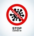 Stop Covid-19 Sign & Symbol, vector Illustration concept coronavirus COVID-19