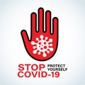 Stop Covid-19 Sign & Symbol, vector Illustration concept coronavirus COVID-19