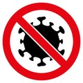 Stop Covid Virus Flat Icon Image Royalty Free Stock Photo