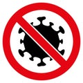 Stop Covid Virus Flat Icon Symbol Royalty Free Stock Photo