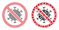 Stop Covid Virus Icon - Mosaic of Coronavirus Biological Hazard Infection Elements Royalty Free Stock Photo