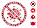 Stop Covid Virus Icon Recursion Collage Royalty Free Stock Photo