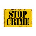 Stop crime warning sign background alarm with police line.