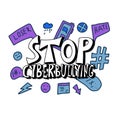 Stop cyberbullying quote. Vector concept desing.