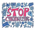 Stop cyberbullying quote. Vector concept desing.