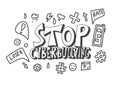 Stop cyberbullying quote. Vector concept desing