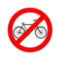 Stop cyclist. bicycle on red ring. Road sign ban bicyclist Royalty Free Stock Photo