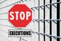 Stop death penalty written on road sign - concept image Royalty Free Stock Photo