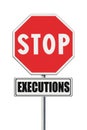 Stop death penalty written on road sign - concept image Royalty Free Stock Photo