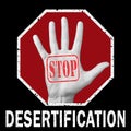 Stop desertification conceptual illustration. Global social problem