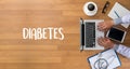 STOP DIABETES CONCEPT against healthy doctor hand working Prof Royalty Free Stock Photo