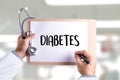 STOP DIABETES CONCEPT against healthy doctor hand working Prof Royalty Free Stock Photo