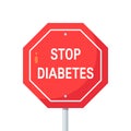 Stop diabetes concept in flat style, vector