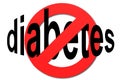 Stop diabetes sign in red