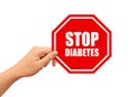 Stop diabetes sign Royalty Free Stock Photo