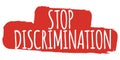 Stop Discrimination Banner. Gender equality Label and Logo. Logo Vector Illustration