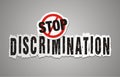 Stop discrimination poster, beckdrop, banner