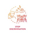 Stop discrimination red concept icon Royalty Free Stock Photo