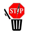 Stop disposing Syringes in the Trash Royalty Free Stock Photo