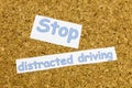 Stop distracted driving cell phone texting warning distraction risk Royalty Free Stock Photo