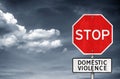 Stop Domestic Violence - road sign warning Royalty Free Stock Photo
