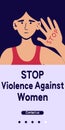 Stop domestic violence. Social issues, abuse,agression on women, harassment and bullying. Violence against woman. Mobile Royalty Free Stock Photo