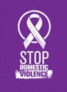 Stop Domestic Violence Stamp. Creative Social Vector Design Element Concept