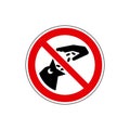 STOP! Don`t feed the animals sign. VECTOR. The icon with a red sign on a white background. For any use. Zoos / parks. Warns. Royalty Free Stock Photo