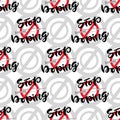 Stop Doping pattern with syringe. Anti drug concept. Vector banner.