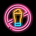 stop drink alcohol sign neon glow icon illustration