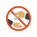 Stop drug vector icon