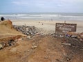 Stop Dumping Sign on Ghana Beach