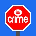 Stop e-crime sign Royalty Free Stock Photo